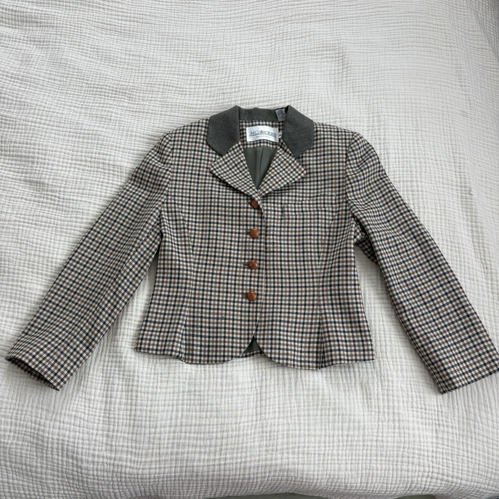 Vintage 90s JH Collectibles Womens Size‎ 6 Blazer 100% Wool Academia Preppy